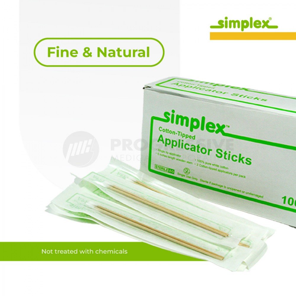 Simplex Cotton-Tipped Applicator Sticks (sold per box of 100s)